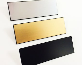 20 Blank - Gold or Silver or Black - 1x3" Name Badges Tags with Pin Fastener - FREE SHIPPING!