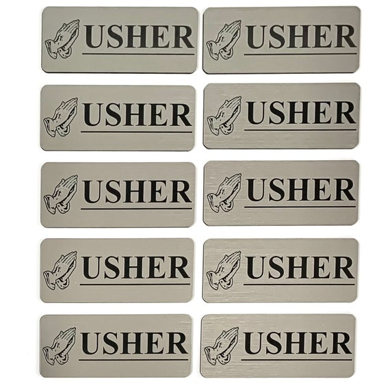Lot of 10 Silver 1.25 x 3 Usher Name Badge Tag Etsy