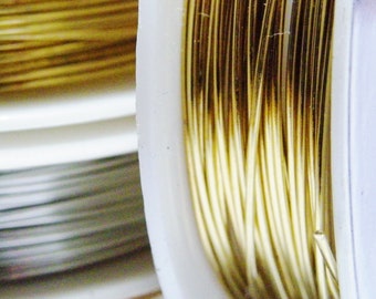 0.8 mm - 20 GA - Economy Round Craft/Jewellery Wire (3 m) - Copper, Silver or 9K Light Gold Tone