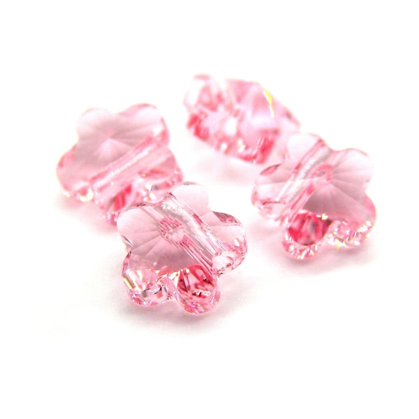 6 mm Swarovski® 5744 Flower - Genuine Austrian Crystal (4 pc.) - Light Rose (223)