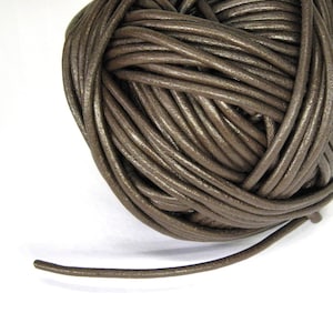 2 mm (0.08 Inch) Thick High Quality Real Leather Cord, Leather Hides Jewelry Cord - Brown - 1 m (39 inch)