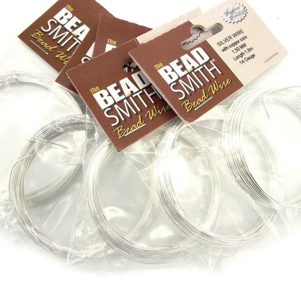 The Bead Smith - Designer Quality - German-Style Round Craft/Jewellery Wire - Silver Plated