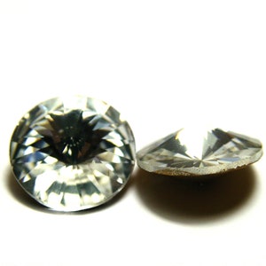 Swarovski® 1122 Rivoli, pierres rondes facettées avec dos pointu - 12 mm - Cristal - Véritable cristal autrichien