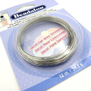 0,5mm / 24Ga Beadalon Runddraht aus Edelstahl 316L für Drahtschmuck - 12 m lang