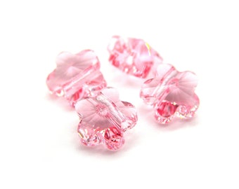 6 mm Swarovski® 5744 Flower - Genuine Austrian Crystal - Light Rose (223) - 4 pc