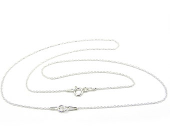 18 Inch (46 cm) Fine Sterling Silver 925 Necklace Belcher Chain with Spring Clasp and Rings for Hanging a Pendant/Charms (1 or 10 Chains)
