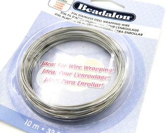 0.6 mm - 22 GA - Beadalon Stainless Steel 316L Round Craft/Jewellery Wrapping Wire 10m (32.8 ft)