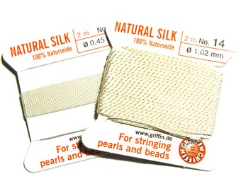 Soie bleu foncé chaîne fil 0.75 mm stringing perles /& perles Griffin Taille 7