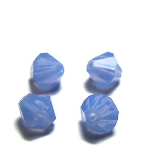 6 mm Czech Superior Crystals MC Faceted Bicone Beads - Sky Blue Opal Finish