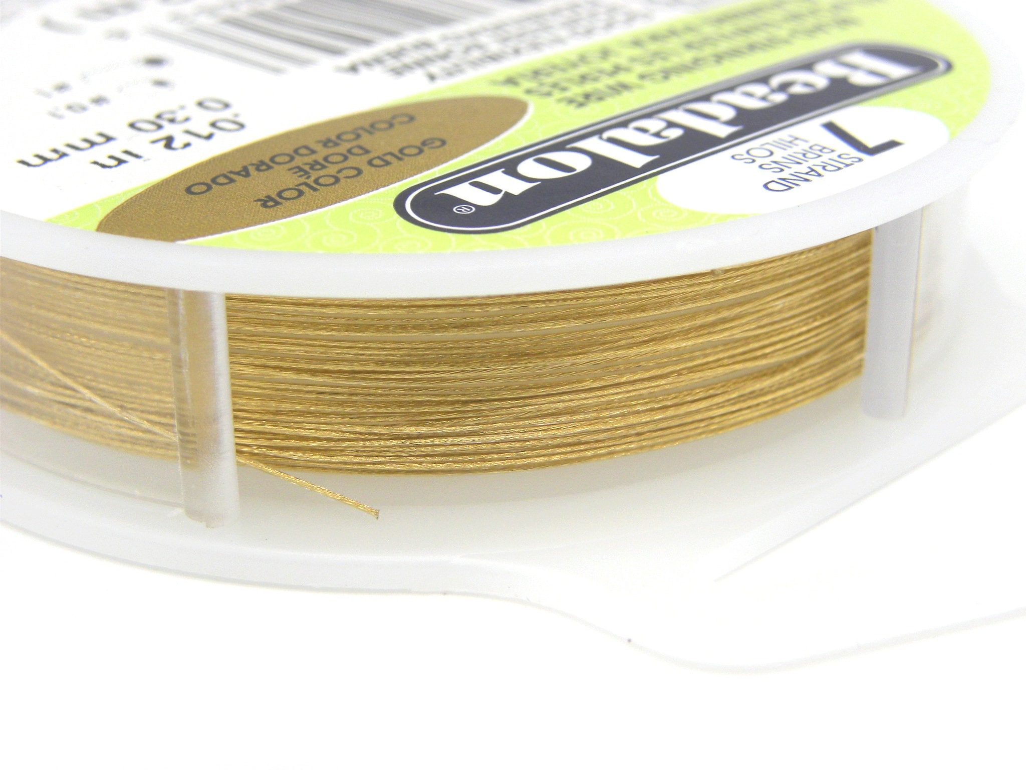 0.30 Mm .012 Inch Beadalon 7-strand Nylon-coated Stainless Steel Bead  Stringing Wire 9.2 M 30 Ft Gold Color 