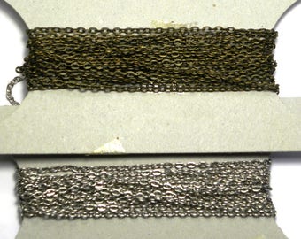 1 m (39 inch) Loose Metal Trace Chain, Cable Chain 3 x 4 mm for Jewelry- Antique Gold or Silver