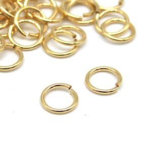5 mm (0.2 Inch) Medium-Size Gold-Filled Brass Jump Rings - Unsoldered and Open - 14K Gold-Filled - 5 Pc.