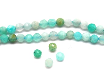 Petites perles de rocailles rondes à facettes 2,5 mm, petites pierres précieuses (40 perles non fixées)