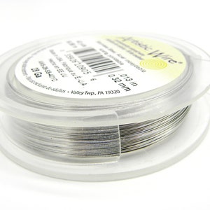 0.3 mm (28 GA) Beadalon Hard Stainless Steel Wire - Artistic Wire Craft/Jewellery Wire - 36.6 m (40 Yd) Silver