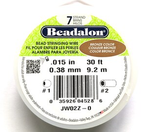 0.38 mm (.015 inch) Beadalon 7-Strand Nylon-Coated Stainless Steel Beading Wire - 9.2 m (30 ft) - Bronze