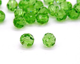 5 mm Swarovski® 5000 Faceted Round Beads - Genuine Austrian Crystal - Peridot - 8 pc.