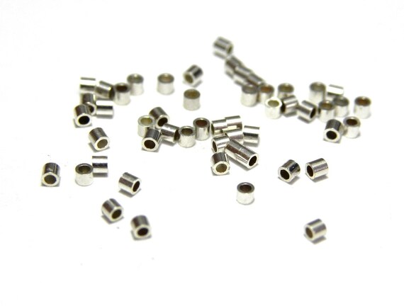 Crimp beads, with 0.8mm hole, gold-plated sterling silver