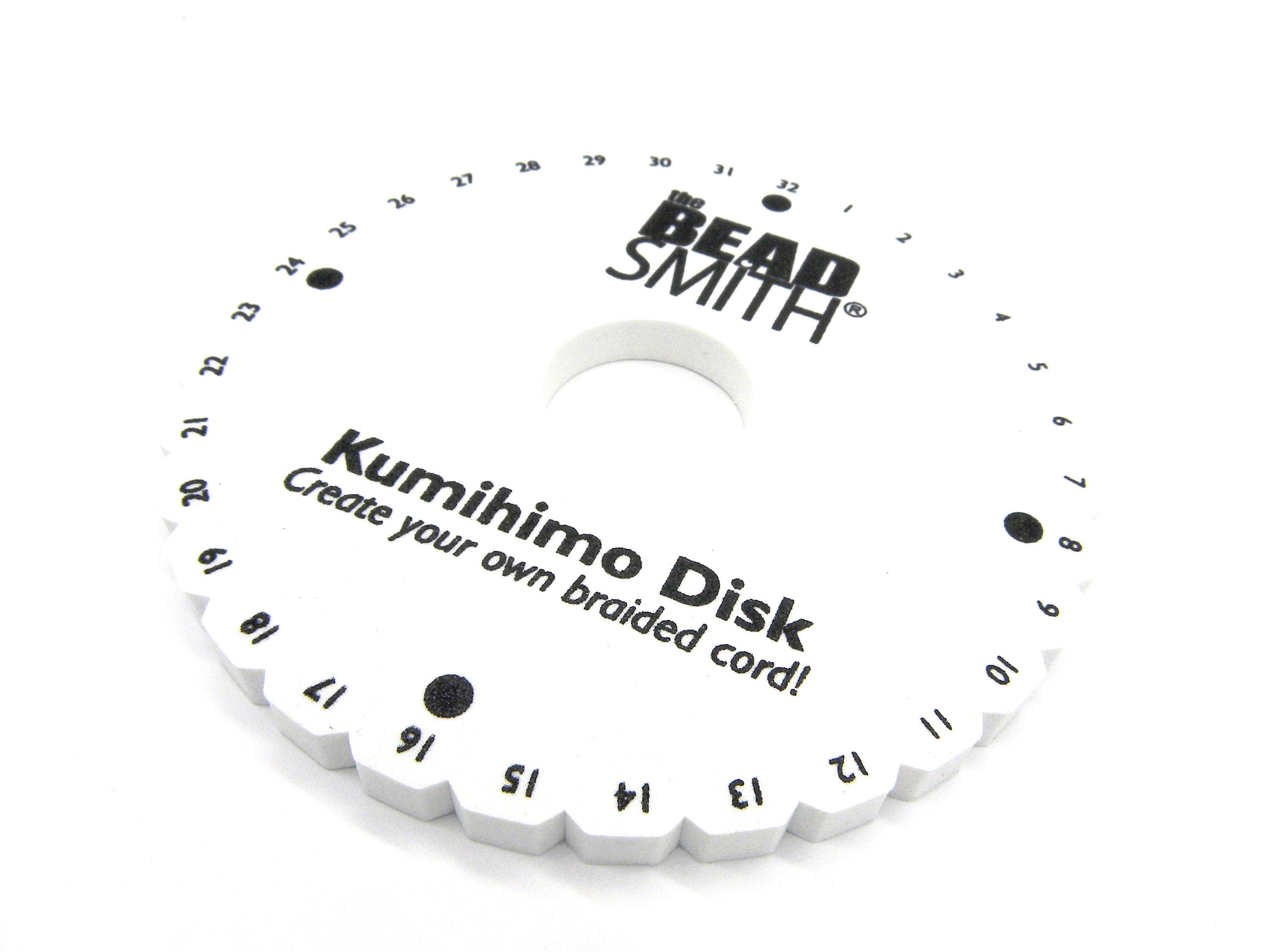 The Beadsmith Square Kumihimo Disk, 6 inch Diameter, 3/8” Thick Dense Foam,  Jewelry Tools for Braiding, 1 disks