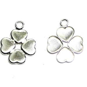 16 mm Four Leaf Clover Pendant - 925 Sterling Silver Charm - Good Luck Symbol