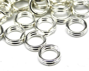 Spaltringe 5mm x 0,6mm aus Sterlingsilber 925 (10 od. 20 Stk.)