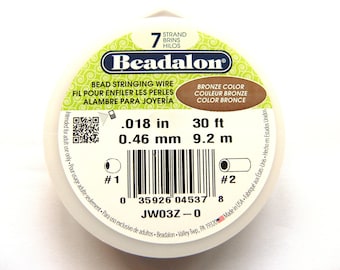 0.46 mm (.018 inch) Beadalon 7-Strand Flexible Beading Wire - 9.2 m - Bronze