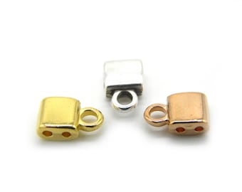 PIPERI I Full TILA Bead Endings in 24K Gold Plated, Ant. Silver Plated or Rose Gold Plated (2 pc.)