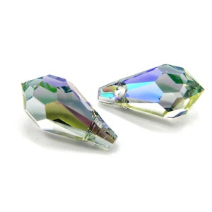11 mm Swarovski® 6000 Drop Pendant, Faceted Briolette - Genuine Austrian Crystal - Crystal Paradise Shine - 2 Pc.