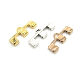 PIPERI III 5-Row Tila Bead Endings, Tila Bead Connector, 5mm Square Terminator, 24K Gold Plated, Ant. Silver or Rose Gold Plated - 2 Pc.
