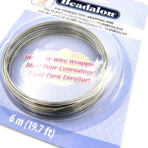 6m Beadalon Runddraht aus Edelstahl 316L für Drahtschmuck 0,8mm/ 20Ga
