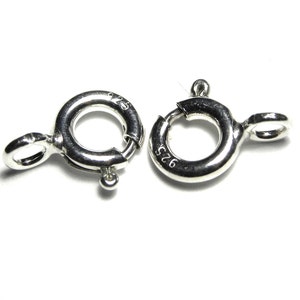 925 Sterling Silver Spring Ring Clasps, 10.8 mm Large Bolt Clasp