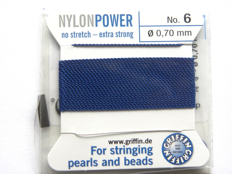 2m Griffin Nylon Power Bead Cord Perlseide 070 mm mit Nadel Etsy