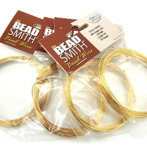 The Bead Smith - Designer Quality - German-Style Round Craft/Jewellery Wire - 24 K Gold Plated