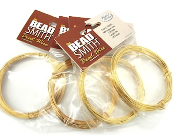 The Bead Smith Designer Quality Round Craft Wire 24 K Gold Plated