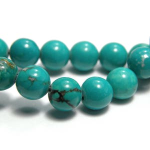 4 mm Small Round Sinkiang Turquoise Real Gemstone Beads 20 beads or 1 strand image 2