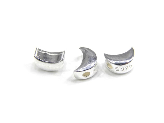 5 X 3.5 Mm Solid 925 Sterling Silver Mini Moons Small Half Moon Beads Crescent Moon Beads 2 5 or 25 Beads Etsy