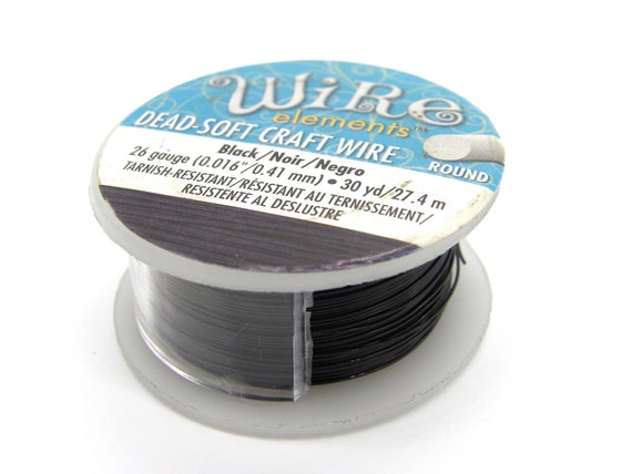 Wire Elements, Tarnish Resistant Black Color Coated Wire, 24 Gauge