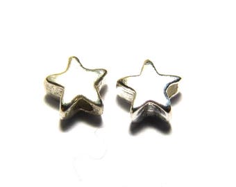 Stellina di argento massiccio 5 mm (2, 5 o 25 pezzi) - Perlina a forma di stella