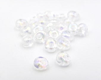 みゆき勾玉 ビーズ (7 x 4 mm) - クリスタル AB - MA2141 - 10 g