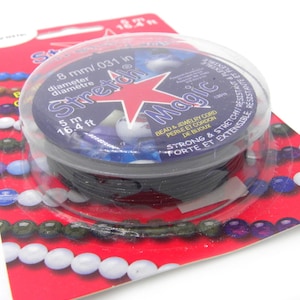 Filo elastico Stretch Magic (5 m) - Spessore 0,8 mm - NERO