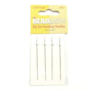 Aghi per perline a cruna grande da 5,4 cm (2,125 pollici) - The Bead Smith - Ago diviso facile da infilare - Confezione da 4