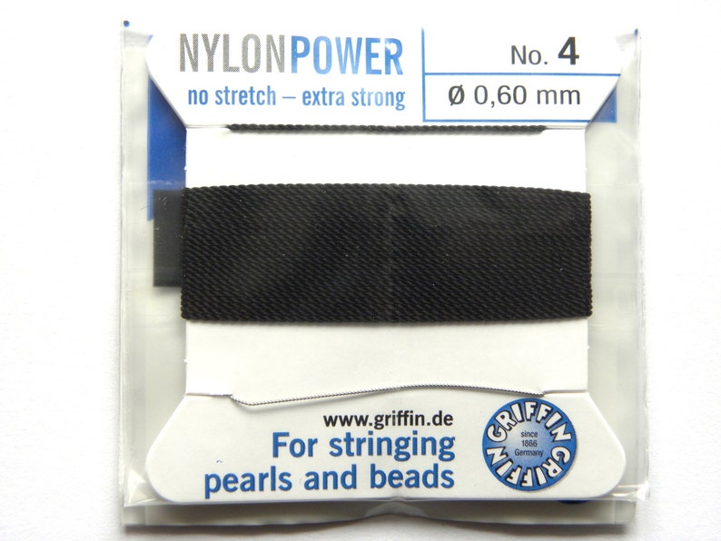 Soie bleu foncé chaîne fil 0.75 mm stringing perles /& perles Griffin Taille 7