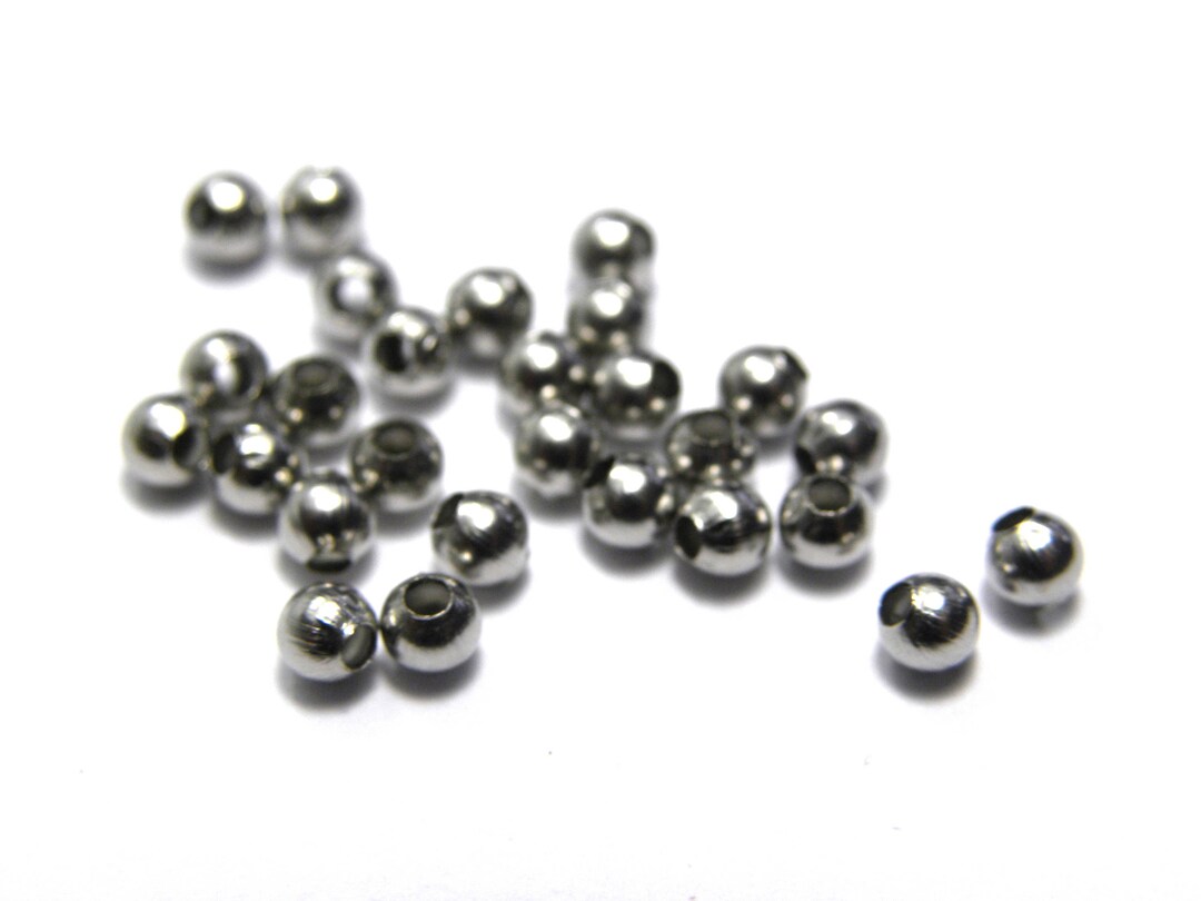 3 Mm Round Metal Spacer Beads Filler Beads Brushed Metal - Etsy