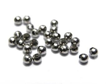 3 mm Round Metal Spacer Beads - Filler Beads - 316 Surgical Stainless Steel - Silver Colour (20 or 100 beads)