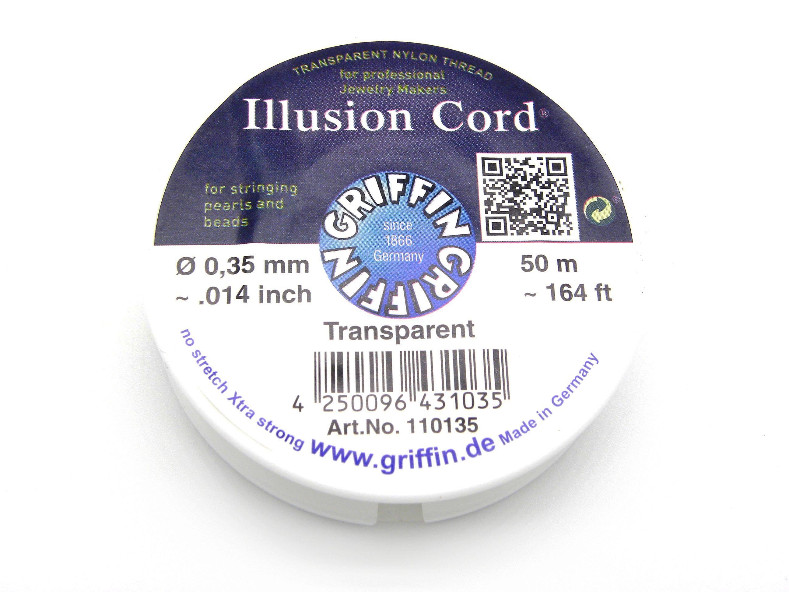 0.35 Mm .014 Inch Griffin Illusion Cord Beading Thread Transparent Nylon  Line for Jewellery-making 50 M 164 Ft 