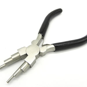 6-in-1 Drahtschlaufenzange für Schlaufen und und Sprungringe in verschiedenen Größen, schwarz, Schlaufengröße: 3mm/4mm/6mm/7mm/8,5mm/9,5mm
