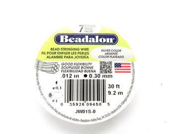 0.30 mm (.012 inch) Beadalon 7-Strand Flexible Beading Wire - 9.2 m - Silver Color