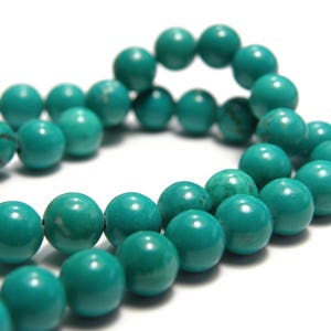 4 mm Small Round Sinkiang Turquoise Real Gemstone Beads 20 beads or 1 strand image 1