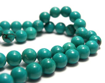 4 mm Small Round Sinkiang Turquoise Real Gemstone Beads (20 beads or 1 strand)