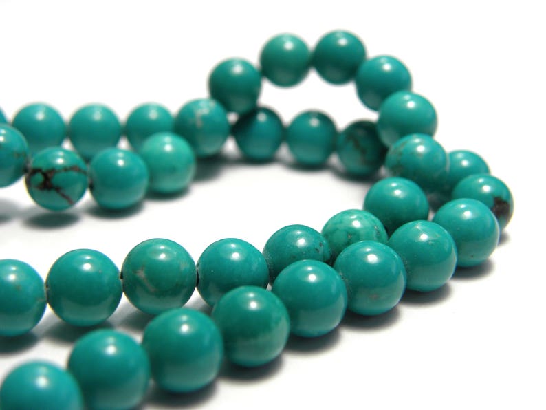 4 mm Small Round Sinkiang Turquoise Real Gemstone Beads 20 beads or 1 strand image 1