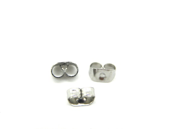 5 Mm Medium Butterfly Earring Backs, Surgical Stainless Steel 201